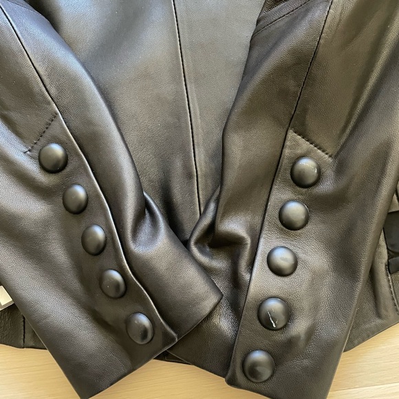 Bagatelle Fitted black Lamb Leather Blazer jacket xs - Picture 11 of 13